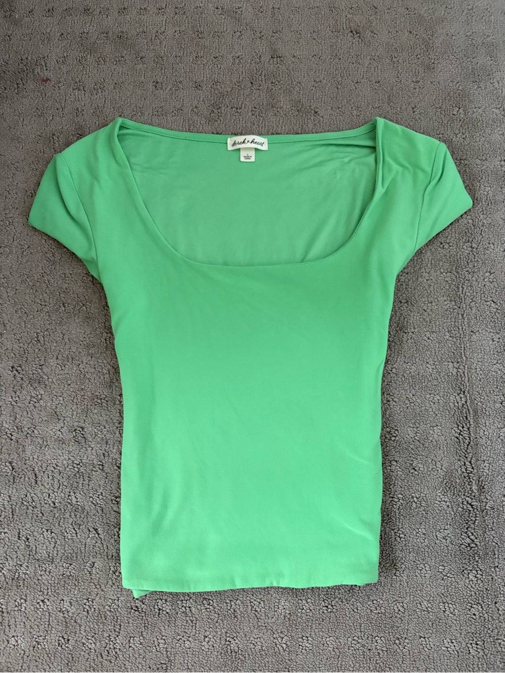 Fresh Soul Scoop Neck Short Sleeve Top - Green